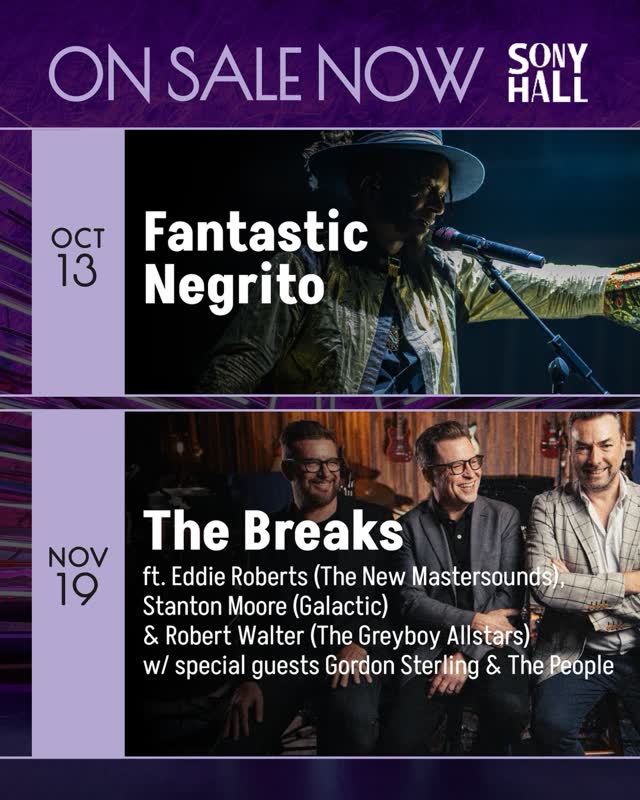 ON SALE NOW - Sony Hall