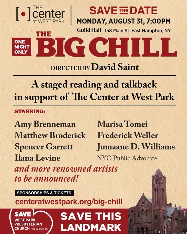 The Big Chill, CWP’s 2nd annual East Hampton staged reading