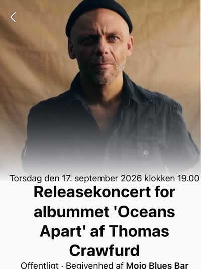 Releasekoncert for albummet 'Oceans Apart' af Thomas Crawfurd