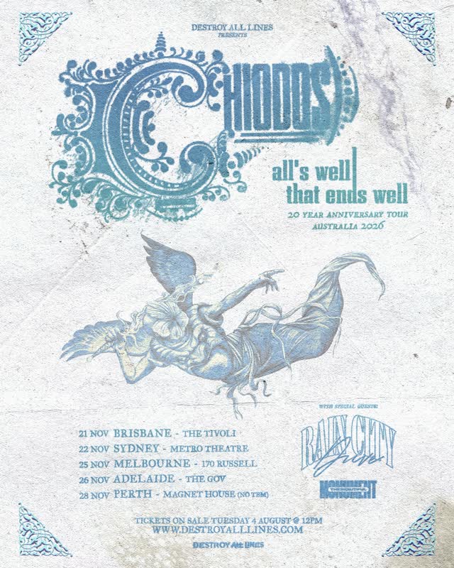 Chiodos - all's well that ends well 20 YEAR ANNIVERSARY TOUR AUSTRALIA 2026