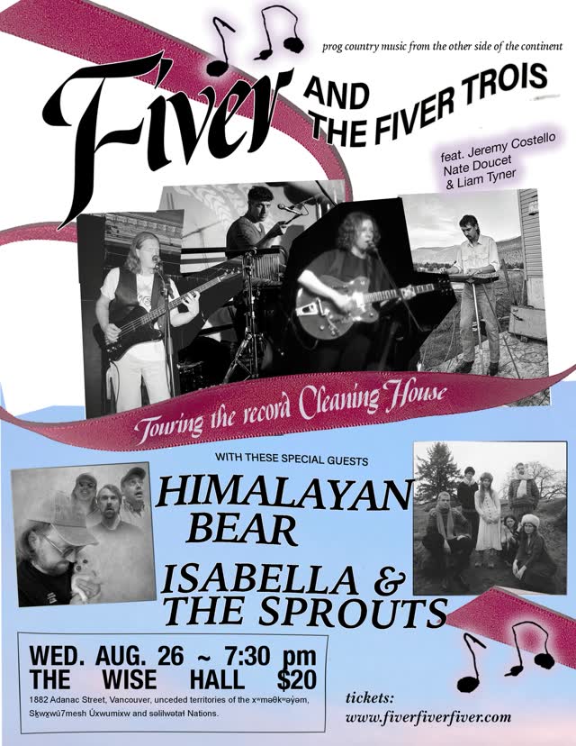 Fiver and the Fiver Trois play the Wise Hall and Lounge to celebrate the new album Cleaning House