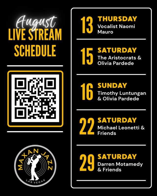 August LIVE STREAM SCHEDULE