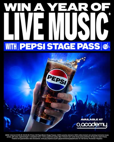 Win a Pepsi Stage Pass and tickets to Utilita Arena Cardiff