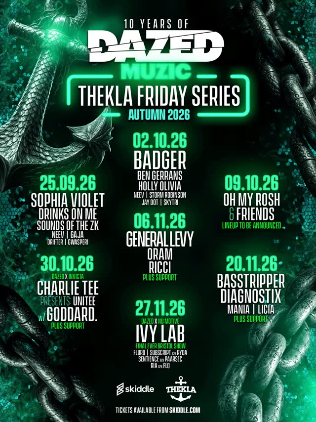 10 YEARS OF DAZED MUZIC - THEKLA FRIDAY SERIES AUTUMN 2026