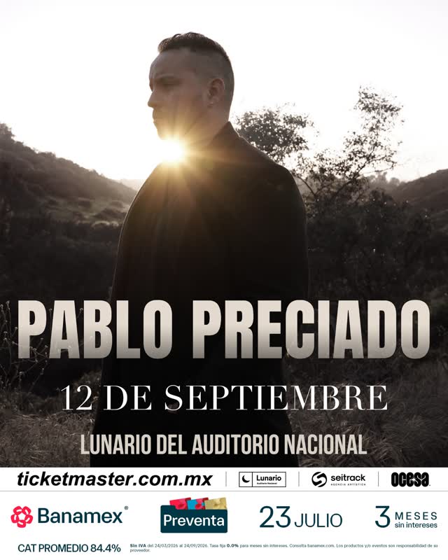 Pablo Preciado llega este 12 de septiembre al Lunario del Auditorio Nacional