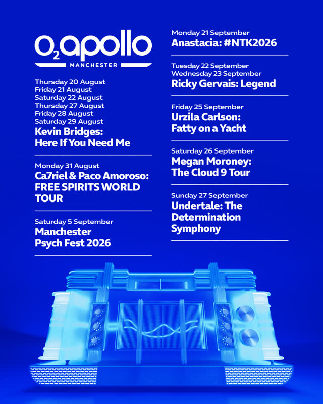 O2 Apollo Manchester Event Lineup