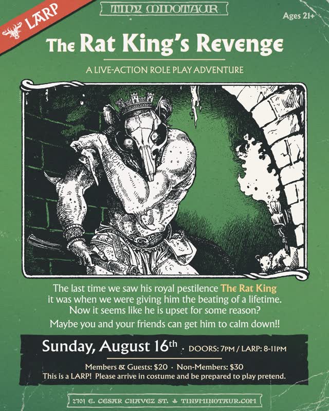 THE RAT KING’S REVENGE: a Live Action Role Play Adventure