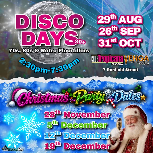 DISCO DAYS - 70s, 80s & Retro Floorfillers / Christmas Party Dates