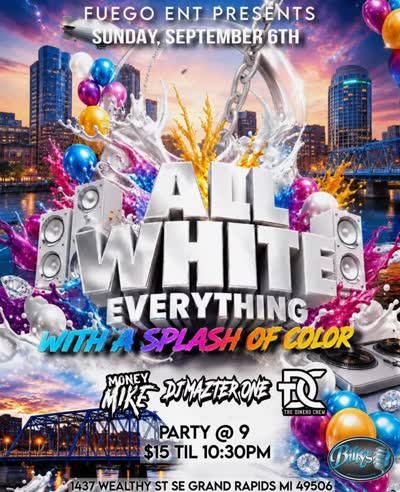 ⚪️All White Everything⚪️ 🟣With A Splash Of Colors🔵