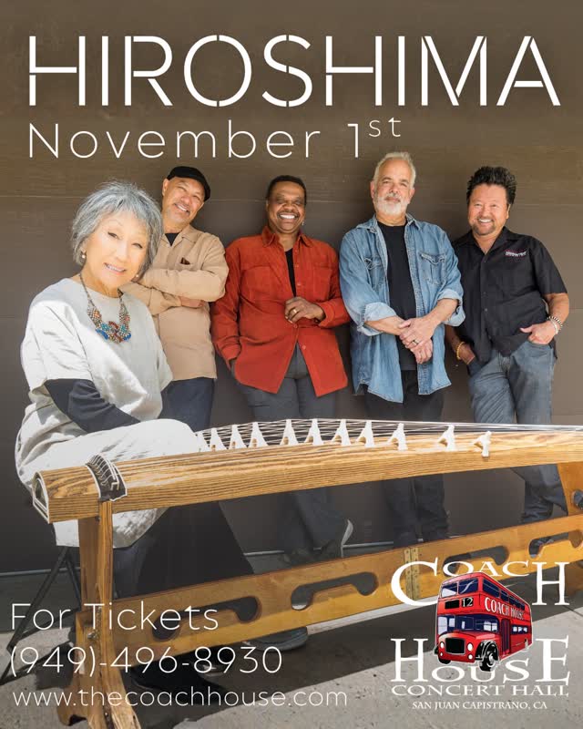 New Show Announcement! 🎸 Hiroshima will be performing at The Coach House on November 1st! Tickets on sale now! 🎵