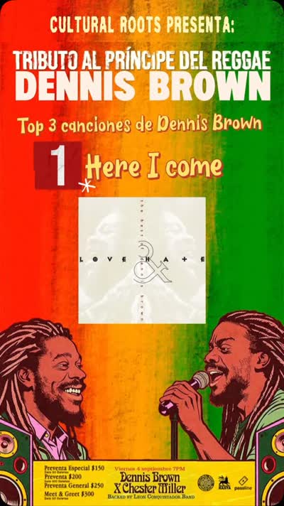 Recomendación nocturna 🌙 Canciones que no te puedes perder este 4 de Septiembre en Tributo a Dennis Brown x @iamchestermiller con @leonconquistador_band