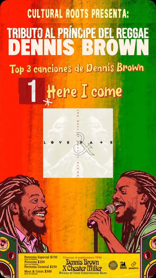 Recomendación nocturna 🌙 Canciones que no te puedes perder este 4 de Septiembre en Tributo a Dennis Brown x @iamchestermiller con @leonconquistador_band