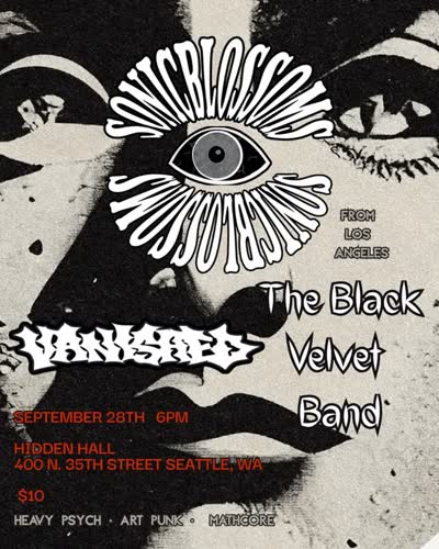 Next month! Los Angeles heavy psych and space rock band @sonicblossomsofficial are coming to Hidden Hall on September 28 with @vanishedmetal and @theblackvelvetband on support.
