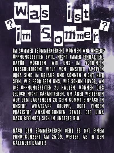 Punk-Konzert am 25.09.