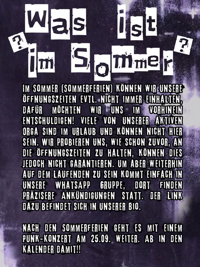 Punk-Konzert am 25.09.