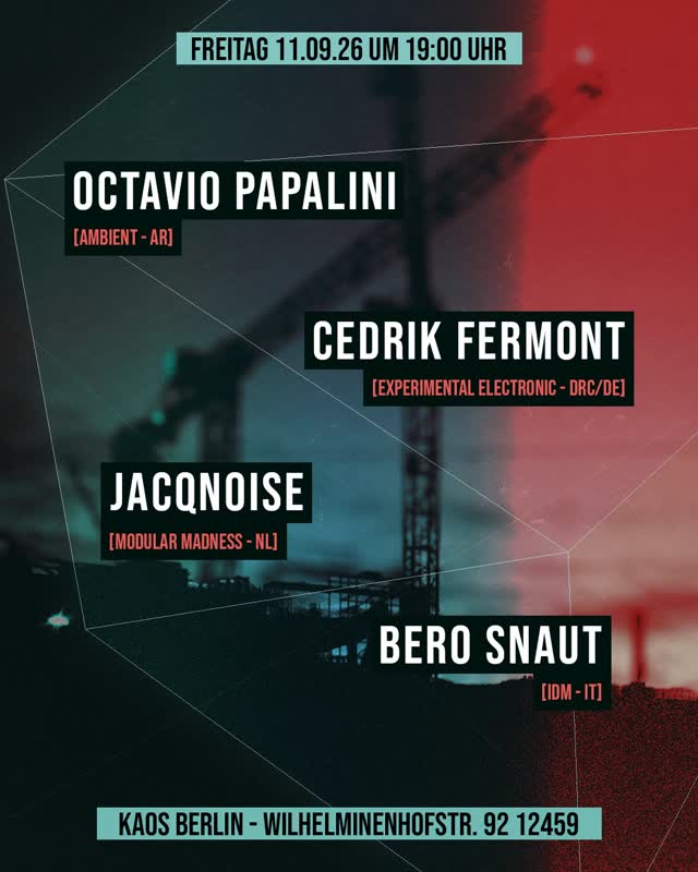Live electronic performances with Octavio Papalini, Cedrik Fermont, Jacqnoise and Bero Snaut