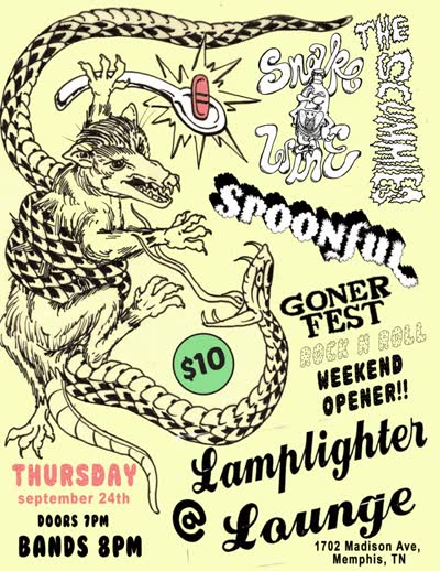 Updated flier for the gig September 24th @lamplighterloungememphis ! W/ @spoonful_901 and @the.scummies_ !!