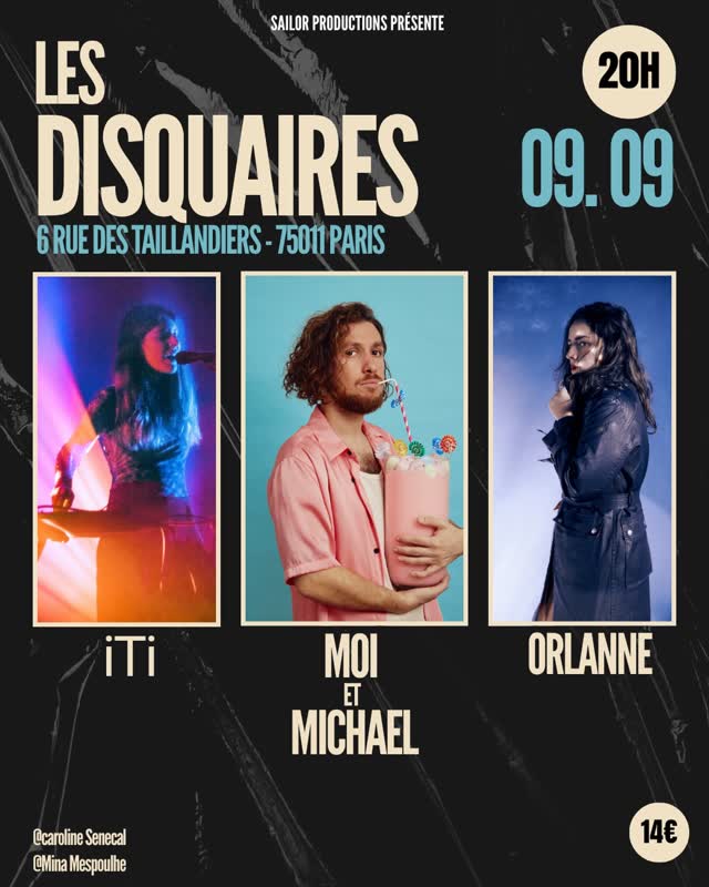 3 concerts dans la même soirée : iTi + Moi et Michael + Orlanne aux DISQUAIRES