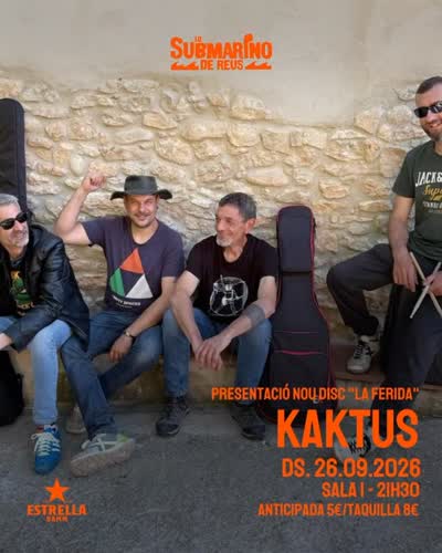 KAKTUS en Lo Submarino - Primer concert de la temporada 2026-2027