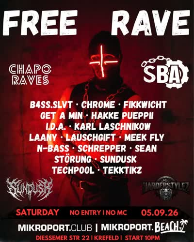 Free Rave - Harder Stylez x Chapo Raves x Sundusk B-Day Bash