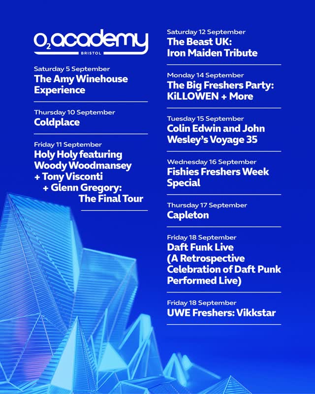 O2 Academy Bristol September Lineup