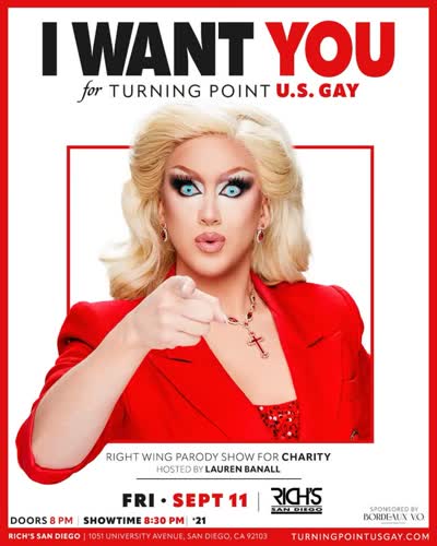 TURNING POINT U.S. GAY - One night only! FRIDAY SEPT 11 • 8PM DOORS • 8:30PM SHOW