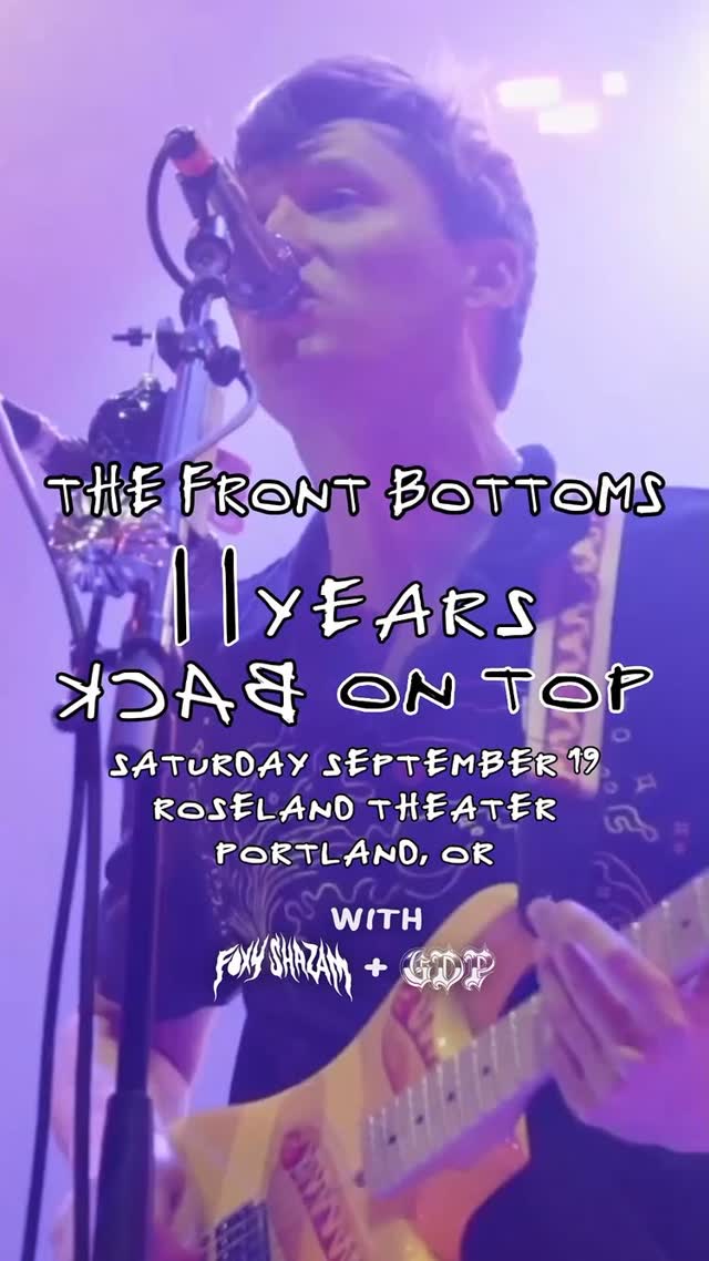 LOW TICKET WARNING ⚠️ @thefrontbottoms show on Saturday Sep. 19th with Foxy Shazam & GDP is down to the last 5% of tickets!