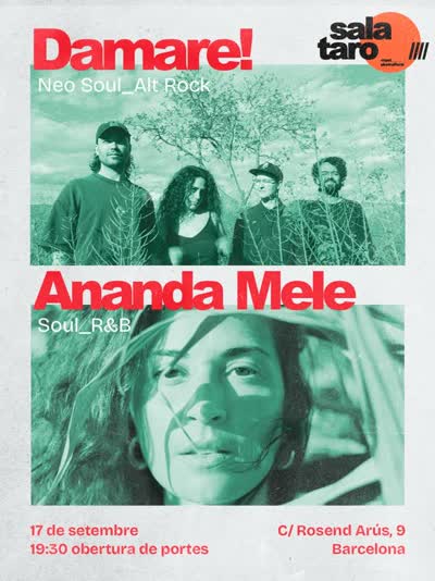 Y si nos vemos el 17/09 en @sala_taro ? Compartiremos la noche con @anandamele
