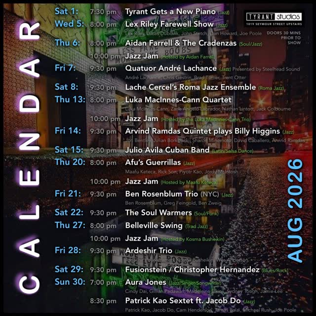 August Calendar! 🎶