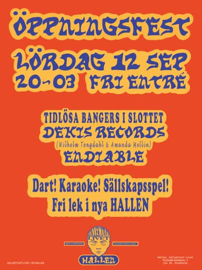 ÖPPNINGSFEST FÖR HALLEN!