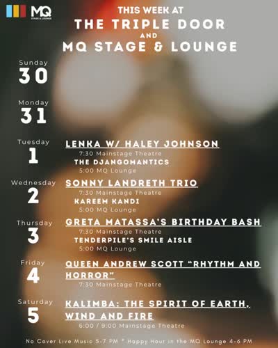 This Week at The Triple Door and MQ Stage & Lounge