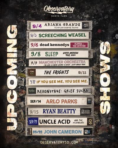 Observatory North Park Upcoming Shows
