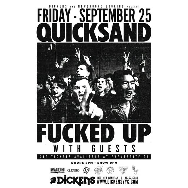IN CASE YOU MISSED IT... We’re extremely excited to be hosting NYC post hardcore legends, Quicksand @qsnyc and Toronto hardcore favs @fuckedup on Friday, September 25! This one is going to sell out for sure. Get on those tickets! They are available on Eventbrite NOW.