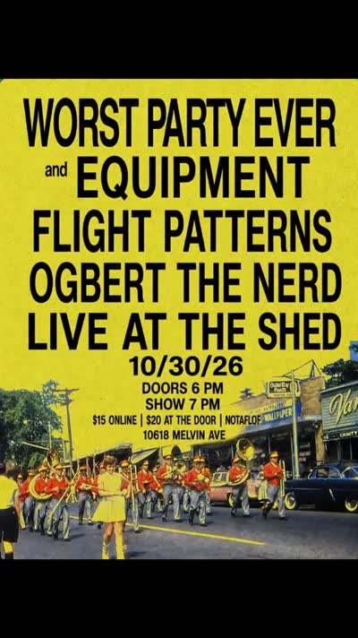 NEW SHOW ALERT: @worstpartyever + @equipment_ohio double headline show