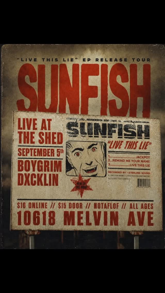NEW SHOW ALERT: sunfish.sunfish.sunfish, bxygrim, dxcklin
