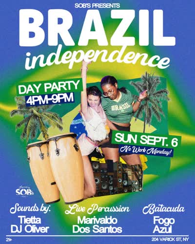 The biggest Brazilian DAY PARTY in NYC celebrating Independence Day!