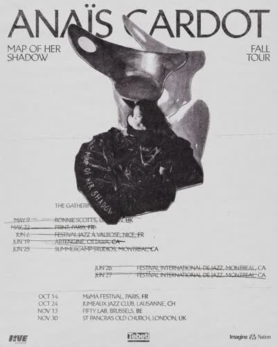 ANAÏS CARDOT MAP OF HER SHADOW FALL TOUR