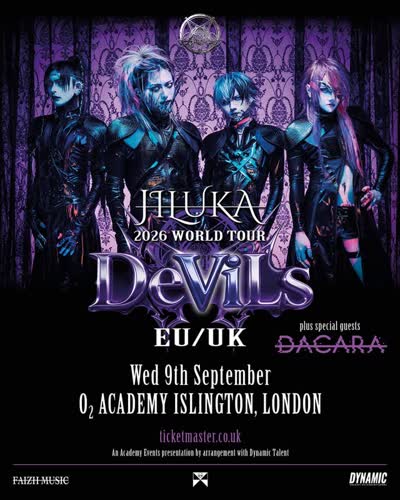 London! Japanese visual kei metal band @jiluka_official bring their 'DeViLs' tour to our stage on Wed 09 Sep, with support from @dacarauk.