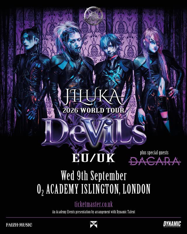 London! Japanese visual kei metal band @jiluka_official bring their 'DeViLs' tour to our stage on Wed 09 Sep, with support from @dacarauk.