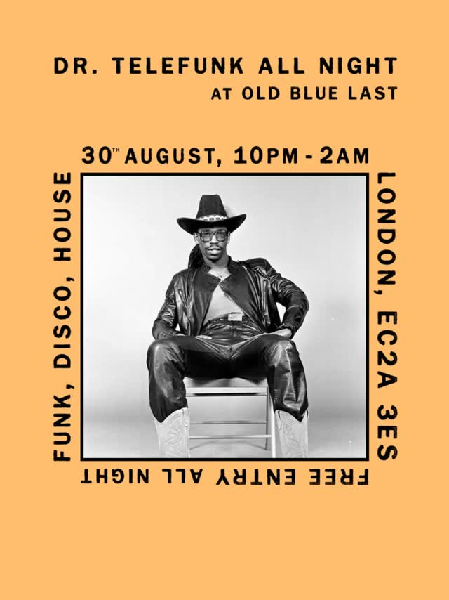 A bank holiday sunday special with Dr. Telefunk all night long upstairs ~ spanning funk, soul, disco, house and beyond.