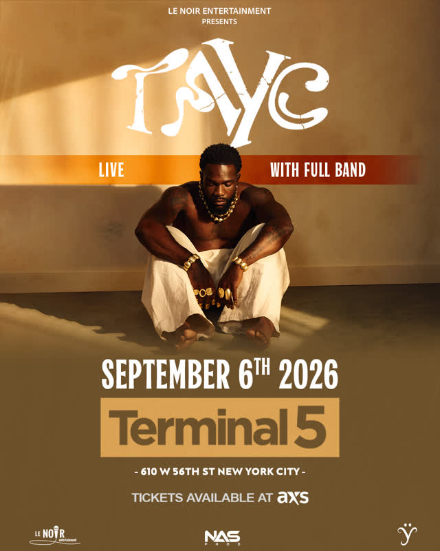 less than 3 weeks until Tayc plays Terminal 5 💫 join us on September 6 - tickets on sale now!