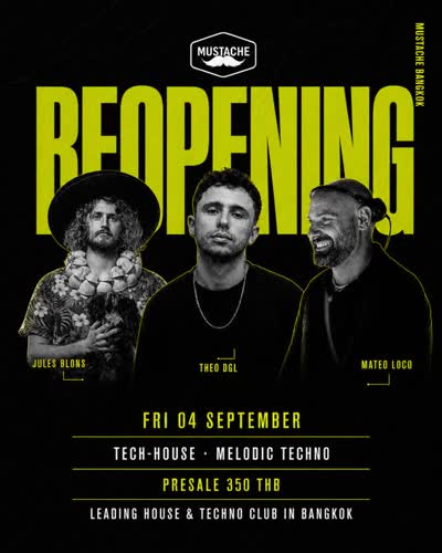 MUSTACHE REOPENING — FRIDAY 04 SEPTEMBER