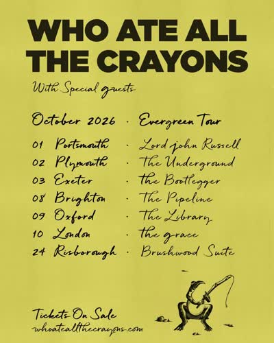 NEW // Indie rock quartet @whoateallthecrayons bring their heartfelt lyrics and cathartic live show to The Grace this October!