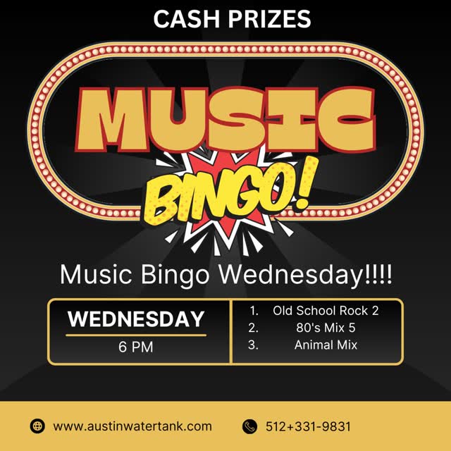 Music Bingo Wednesday!!!!
