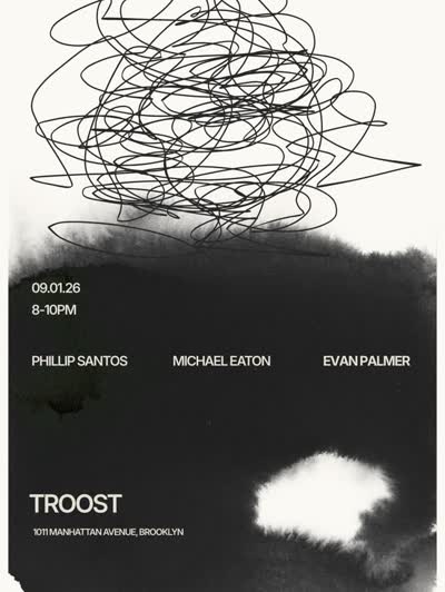this tuesday 8pm @troostnyc w/ michael eaton & evan palmer