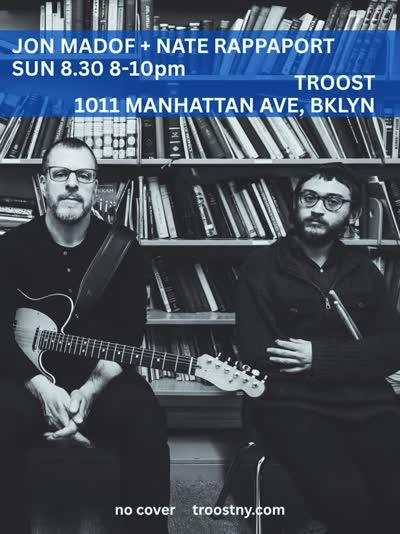 Sunday! Improvisation with guitar, drums, percussion, flutes, loops, sounds, and noises.