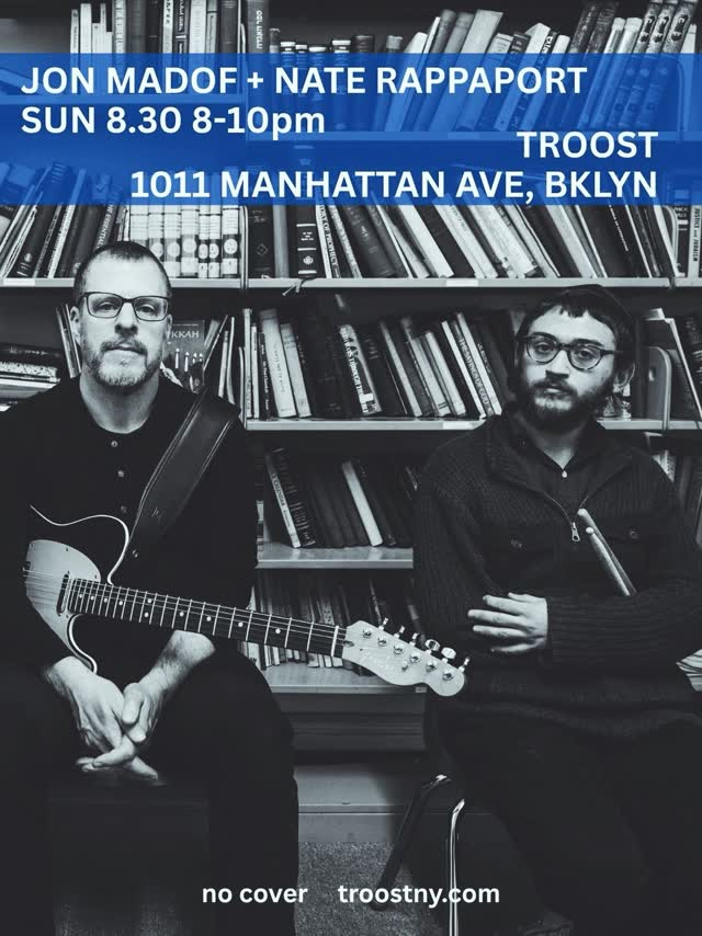 Sunday! Improvisation with guitar, drums, percussion, flutes, loops, sounds, and noises.