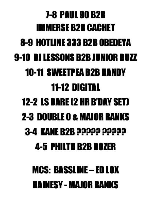 Set times for tonight! MOTD