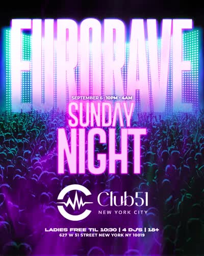 THIS SUNDAY @ CLUB 51 NYC