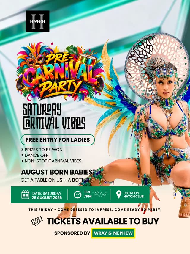 Pre-Carnival night out / Saturday Pre-Carnival PARTY